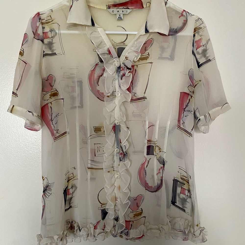 Perfume Bottle Print Blouse